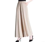 Pantalón Casual Mujer Oficina Uso Diario Cómodo | para cintura elástica, plisado drapeado, corte wide leg, para estilo casual elegante, tallas M-3XL