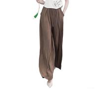 Pantalón Casual Mujer Oficina Uso Diario Cómodo | para cintura elástica, plisado drapeado, corte wide leg, para estilo casual elegante, tallas M-3XL