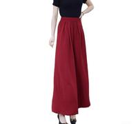 Pantalón Casual Mujer Oficina Uso Diario Cómodo | para cintura elástica, plisado drapeado, corte wide leg, para estilo casual elegante, tallas M-3XL