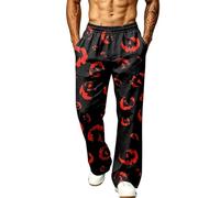Pantalon Chandal Hombre Cintura Elástica Estampado Calabaza Sangre Falsa con Bolsillo Disfraz Halloween Pantalón Chic Casual Vintage Pantalones Calle Deportiva Fitness 13 M