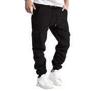 Pantalón chándal Hombre Corte Recto Pantalones De Jogging Hombres Estilo Streetwear para Deporte Entrenamiento Fitness Entrenamiento Caliente Pants Otoño Invierno, A-le negro, XXL
