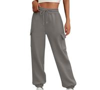 Pantalon Chandal Mujer Cintura Elasticos Cordón Pantalones Deportivos Rectos Ancho Jogger Pants Casual Sweatpants Largos para Yoga Jogging Fitness Running Deportes Gimnasio Otoño e Invierno