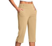 Pantalon Chandal Mujer,Pantalones Pirata para Mujer Holgados Color Sólido Pantalón de Pierna Rectos Ligeros Cómodos Pantalon Capris con Bolsillos Cintura Alta Elástica Danza Pilates Yoga Pants