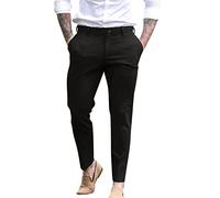 Pantalón Chino para Hombre Slim Fit, Pantalón de Traje Deportivo Elegante, Pantalones Cómodos, Pantalón de Trabajo, Transpirable, Pantalón de Ocio, Pliegues de Planchado, Pantalón de Tela, Cinturón
