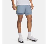Pantalón corto 2 en 1 de 13 cm Under Armour Launch para hombre Azul Wind / Azul Fog / Reflectante S