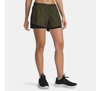 Pantalón corto 2 en 1 Under Armour Tech™ Play Up para mujer Expedition Verde / Negro / Negro XS