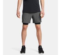 Pantalón corto 2 en 1 Under Armour Vanish Woven para hombre Castlerock / Negro / Negro M