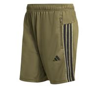 adidas Hombre Workout Essentials All-Set 3-Stripes Knit Short Shorts, Olive strata/Black, M 7 Inch