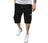 Pantalon Corto Algodon Hombre, Trabajo Deporte Trekking Transpirable Militares Bolsillos Verano Corto Talla Grandes Montaña Piratas Cordón Pirata Bermudas Casual Cargo Shorts,XXL