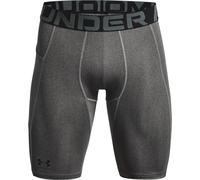 Under Armour – Pantalón corto HeatGear Long – Transpirable, secado rápido – Gris carbón/Negro