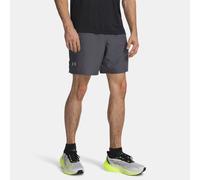 Pantalón corto de 18 cm Under Armour Launch para hombre Castlerock / Blanco / Reflectante XS