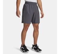 Pantalón corto de 21 cm Under Armour Tech™ Woven Wordmark para hombre Castlerock / Blanco XS