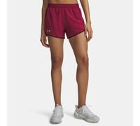 Pantalón corto de 8 cm (3") Under Armour Fly-By para mujer Claret / Ox Blood / Reflectante S