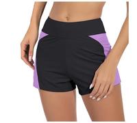 Pantalón corto de baño para mujer de bajo traje de baño corto de cintura alta bragas Boxer con cordón para playa, piscina, natación, deporte, maillot menstrual