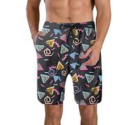 Pantalón corto de baño retro para hombre inspirado en los años 80 y 90 bañador regalo perfecto para verano y fiestas forrado cómodo con secado rápido, Le Noir, XL