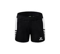 Erima Mujer Six Wings Pantalón Corto, Negro/Blanco, 38