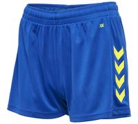 hummel Hmlcore Xk Poly-Pantalones Cortos para Mujer, True Blue/Blazing Yellow, Large