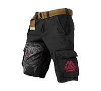 Pantalon Corto De Trabajo Hombre - Pantalones Cortos Cargo Estampados para Exteriores Aventuras Trabajo Utilidad Duraderos Cómodos Informales Ropa De Calle (Black M)