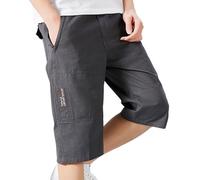 Pantalon Corto De Trabajo para Hombre Pantalón - Trabajo con Bolsillo cordón en la Cintura Estilo Europeo Color sólido Estilo Informal Holgado cómodo Moderno Deportes Comercio Exterior (GY1 XXXXXL)