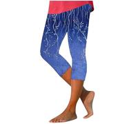 Pantalón corto de verano para mujer ligero a la moda impreso pantalones cómodos y elásticos pantalones de compresión yoga entrenamiento chic elástico cintura alta pantalones leggings 3/4 correr, 05