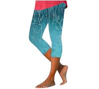 Pantalón corto de verano para mujer ligero a la moda impreso pantalones cómodos y elásticos pantalones de compresión yoga entrenamiento chic elástico cintura alta pantalones leggings 3/4 correr, 05