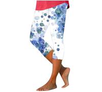 Pantalón corto de verano para mujer ligero a la moda impreso pantalones cómodos y elásticos pantalones de compresión yoga entrenamiento chic elástico cintura alta pantalones leggings 3/4 correr, 07