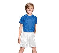 Pantalón Corto Deportivo de Colores para niños - Pantalón Transpirable con Slip Interior, elástico y cordón (8 Años, Blanco)