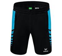 Erima Hombre Six Wings Pantalón Corto, Negro/Curacao, 3XL