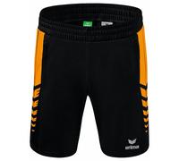 Erima Hombre Six Wings Pantalón Corto, Negro/New Orange, 3XL