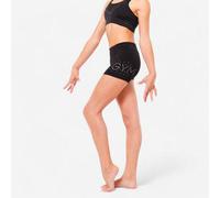 Pantalón Corto Gimnasia Niña Negro Brillante 7-8 y/a / 123-130 cm