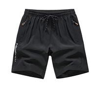 Pantalón Corto Hombre - Capris Summer Men's Casual Sports Pantalones De Playa Sueltos Transpirables Pantalones Cortos Casuales (Black L)