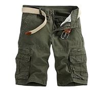 Pantalón Corto Hombre Cargo de Trabajo Talla Grande - Multibolsillo Casual Senderismo al Aire Libre para Verano