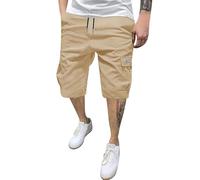 Pantalon Corto Hombre Cargo, Deportes Elasticos Trabajo Deporte Gym Trekking Padel Montaña Verano Bolsillo Militares Running Golf Pantalones Cortos de Trabajo Hombre, L