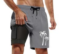 Pantalon Corto Hombre con Malla Short Surf Golf Entrenar Multibolsillos Decimas Animal Giulio Palo Oscuro Estampados Mi Delgados Comodas Boda Cortes Bengalina Basquetbol Rustico