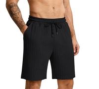 Pantalon Corto Hombre Deporte Antiarrugas y fácil de cuidar Ajuste Holgado y cómodo Tiro Medio para Mayor Comodidad para Uso Diario（Blanco；S）