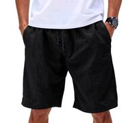 Pantalon Corto Hombre Deporte Mallas Cortas Hombre Elástica Ropa Deportiva Casual con Bolsillos Shorts Trabajo Trekking Pantalón Deportes Gimnasio Pantalones Transpirables Verano Pantalon Negro XXL