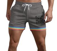 Pantalon Corto Hombre,Pantalones Cortos Con CordóN Para Hombre Con Estampado De CóDigo Qr DiseñO De ArcoíRis CóModos Transpirables Para Verano Para Exteriores Ropa De Calle Corte Holgado Y Ligero