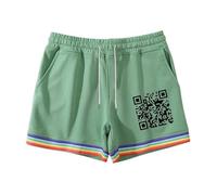 Pantalon Corto Hombre,Pantalones Cortos Con CordóN Para Hombre Con Estampado De CóDigo Qr DiseñO De ArcoíRis CóModos Transpirables Para Verano Para Exteriores Ropa De Calle Corte Holgado Y Ligero