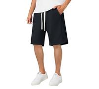 Pantalon Corto Hombre - Pantalones Deportivos Holgados De Baloncesto para Hombre Pantalones Estampados A Juego De Colores (Black S)
