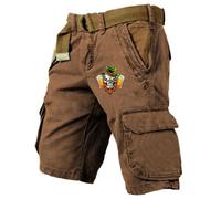Pantalon Corto Hombre Trabajo - Pantalones Cortos Cargo para Hombre con Estampados Modernos Versátiles Y para Entrenamiento para Uso Informal Al Aire Libre Festivales Fiestas (Brown XXXXL)