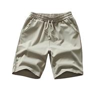 Pantalón Corto Hombre Verano - Short Hombre Pantalones cortos de carga de color de cintura elástica con cordón de bolsillo múltiple para deportes de ocio callejero de primavera y verano para hombre