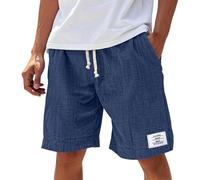 Pantalon Corto Lino Hombre, Baloncesto Senderismo Cortos Tenis Deportivo Gym Golf Bolsillo Crossfit Corto Trekking Cremallera Running Moda Deportivos Deporte Verano Short Hombre,XXL