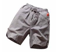 Pantalon Corto Lino Hombre, Pantalones Hombre Verano Cortos, Lino Natural Transpirable Y Anti-Arrugas Con Cuerda De Bombeo Pantalones Corto Color Sólido Transpirables Slim Rápido Shorts De Playa