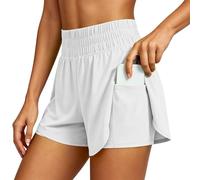 PantalóN Corto Mujer,High Witn Waist Yoga Shorts For Slimming Running Gym Shorts with Built In Layered Design For Exercise and Training