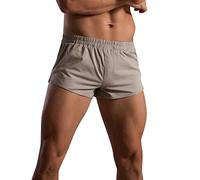 Pantalón corto para hombre, playa, para hombre, algodón, verano, Calecon, ancho, color liso, pantalones cortos ligeros, transpirables, boxeadores para casa, cómodos, tallas bajas, minimalistas bajo