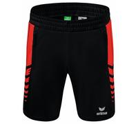 Erima Niños Six Wings Pantalón Corto, Negro/Rojo, 140