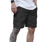 Pantalon Corto Senderismo Hombre, Militares Deporte Montaña Camuflaje Trabajo Verano Cargo Bermuda Bolsillos Senderismo Trekking Multibolsillos Shorts Ropa Pantalon de Trabajo Corto, L