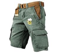Pantalon Corto Trabajo Hombre - Shorts Cargo para Hombre con Estampados De Moda Ropa Casual Versátil para Celebraciones Festivas Comodidad Durante Toda La Tejido Ligero Y Duradero (Army Green XXL)