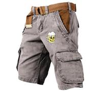 Pantalon Corto Trekking Hombre - Pantalones cortos cargo para hombre con estampados modernos Ropa casual versátil ideal para Comodidad durante toda la temporada Tejido ligero y resistente Estilo