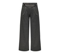 Pantalón Cuadros Elegante Mujer Ancho Palazzo Elástico JDY Culotte Retro
